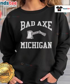 Top Bad Axe Michigan sweatshirt featuring a cozy design, perfect for showcasing local pride and style.