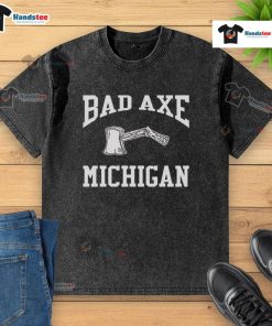 Top Bad Axe Michigan washed t-shirt featuring a vintage design and soft fabric, perfect for casual wear.