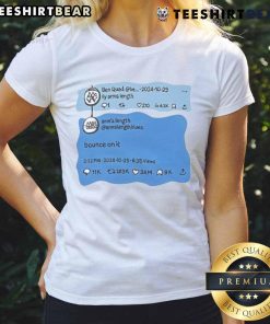 Top Ben Quad Ily Arms Length Bounce On It Ladies Tee showcasing a stylish design for women in casual wear.