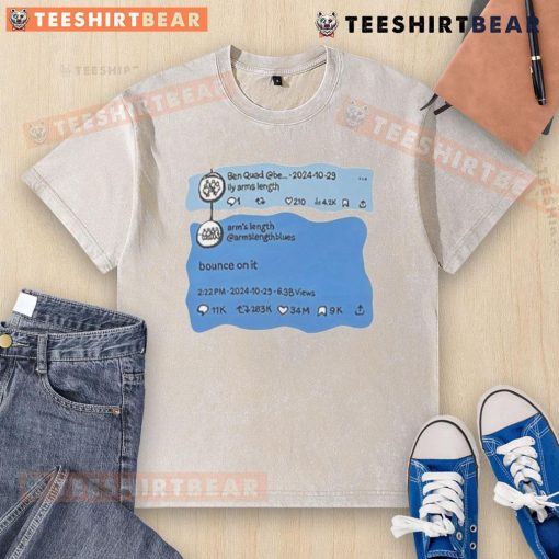 Alt Text: Man wearing a Top Ben Quad Ily Arms Length Bounce On It Washed T-Shirt, showcasing casual style and comfort.
