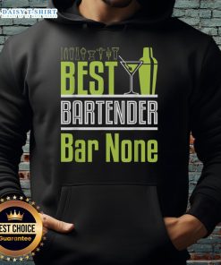 Top Best Bartender Bar None neon green cocktail shaker and martini glass hoodie, perfect for cocktail enthusiasts.