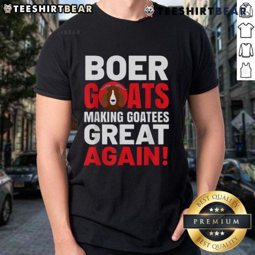 Top Boer Goats Making Goatess Great Again T-Shirt featuring playful goat graphics and vibrant colors.