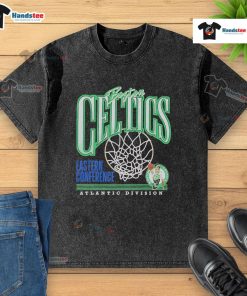 Top Boston Celtics NBA Eastern Conference Atlantic Division washed t-shirt with vibrant team logo and casual style.