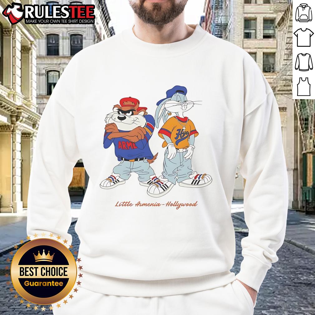 Top Bugs Bunny And Taz Little Armenia Hollywood Sweatshirt Top Bugs Bunny and Taz Little Armenia Hollywood sweatshirt design featuring iconic cartoon characters.