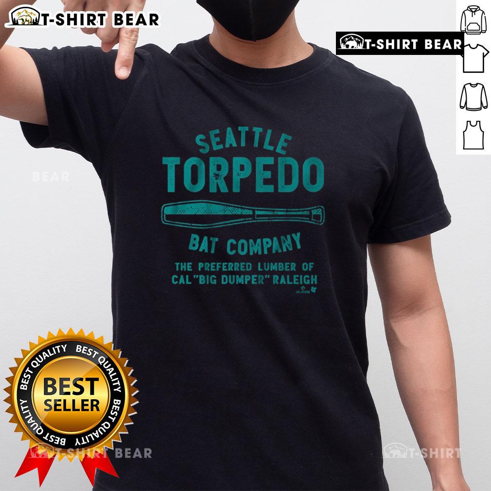 Top Cal Raleigh Seattle Torpedo Bat Company T Shirt Alt Text: Top Cal Raleigh Seattle Torpedo Bat Company T-Shirt featuring a stylish design for baseball fans.