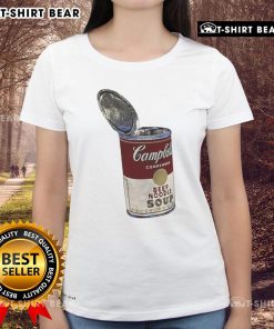 Alt Text: Top Campbell Beef Noodle Soup Ladies Tee featuring vibrant design and comfortable fit, perfect for soup lovers.
