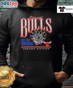 Alt Text: Black Chicago Bulls NBA hoodie featuring the Eastern Conference logo, perfect for fans and stylish wear.