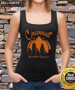 Top Cincinnati now available in Pumpkin Spice tank top, featuring trendy design perfect for fall fashion enthusiasts.