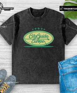 Top City Guide Europe: Garda Bottle design on a washed t-shirt, perfect for travel enthusiasts and fashion lovers.