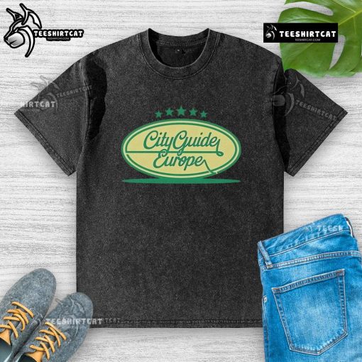 Top City Guide Europe: Garda Bottle design on a washed t-shirt, perfect for travel enthusiasts and fashion lovers.