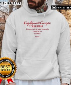 Stylish Klub Jadran hoodie featured in the Top City Guide Europe, showcasing vibrant design and comfortable fit.