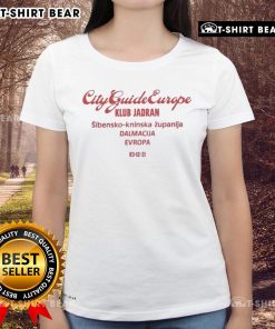 Klub Jadran Ladies Tee featured in the Top City Guide to Europe, showcasing style and comfort for adventurous women.