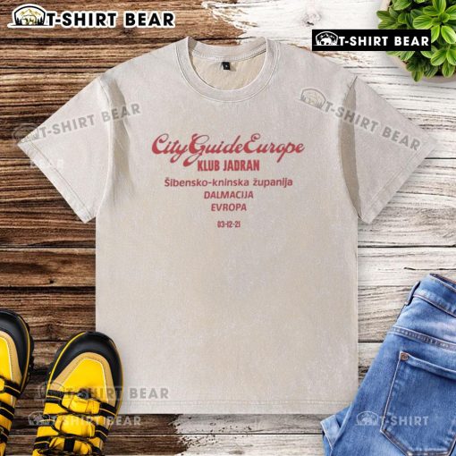 Top City Guide Europe: Klub Jadran washed t-shirt showcasing trendy design and vibrant colors.