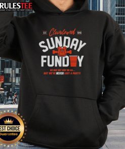 Alt Text: Stylish 'Top Cleveland Browns Never Lost A Party Sunday Hoodie' featuring team colors and logo, perfect for game day.