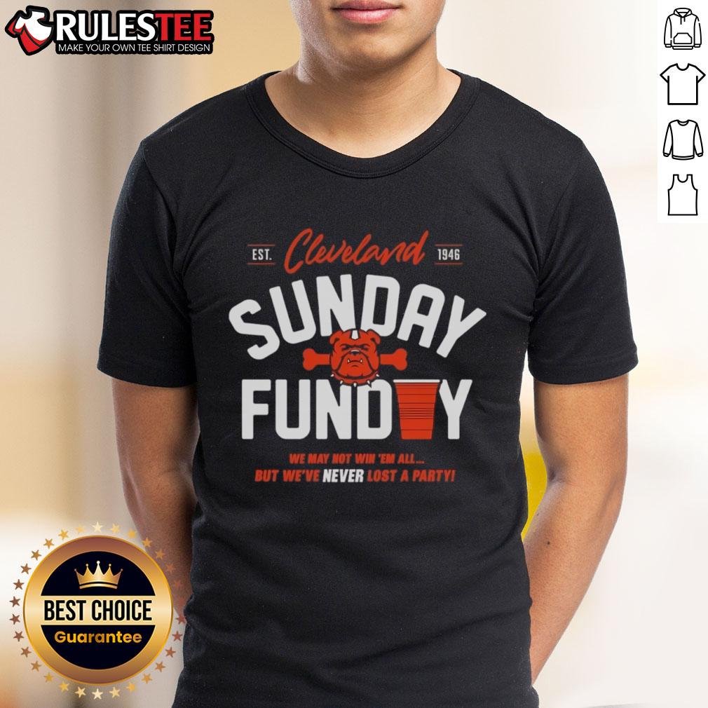 Top Cleveland Browns Never Lost A Party Sunday T Shirt Alt Text: Top Cleveland Browns Never Lost A Party Sunday T-Shirt featuring team colors and logo for ultimate fan style.