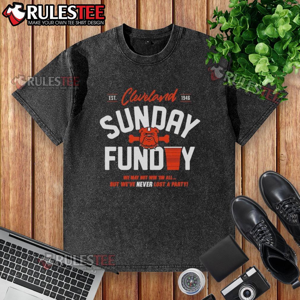 Top Cleveland Browns Never Lost A Party Sunday Washed T Shirt Top Cleveland Browns Never Lost A Party Sunday washed t-shirt in vibrant orange, perfect for game day celebrations.