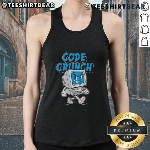 Top-Code-Crunch-Computer-Tank-Top featuring a stylish design for tech enthusiasts, perfect for casual wear and coding sessions.
