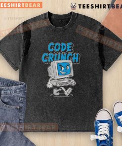 Top Code Crunch Computer Washed T-Shirt featuring a stylish design for tech enthusiasts and programmers.