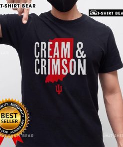 Alt Text: Top cream and crimson Indiana Hoosiers Hometown Pride T-Shirt showcasing team spirit and style for fans.
