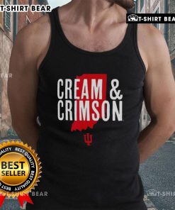 Top cream and crimson Indiana Hoosiers hometown pride tank top featuring vibrant team colors and logo design.
