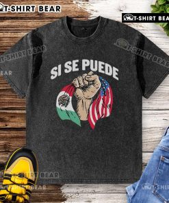 Alt Text: Top Deorro X Amigos Si Se Puede T-shirt featuring Mexico and American flags, perfect for a stylish casual look.