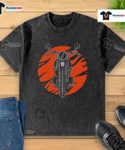 Top Detroit Tigers Bike Night washed t-shirt featuring vibrant team colors and logo, perfect for fans and cyclists.