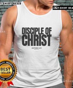 Top Disciple of Christ Matthew 4:19 tank top featuring inspirational design and scripture reference for Christian wear.