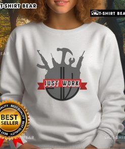 Top Do It With Dan Just Work logo sweatshirt featuring a bold design, perfect for casual wear and motivation.