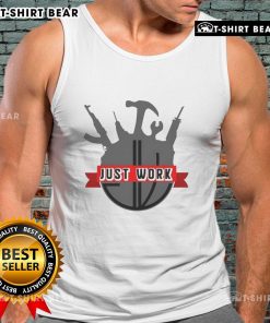 Top Do It With Dan Just Work logo tank top featuring a stylish design for fitness enthusiasts and casual wear.