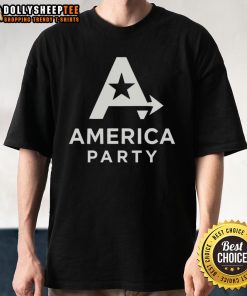 Top Elon Musk American Party Logo T-Shirt featuring a bold design and vibrant colors, perfect for fans and supporters.