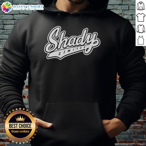 Alt Text: Top Eminem Shady Limited logo hoodie featuring a stylish design in black and white, perfect for fans of the rapper.
