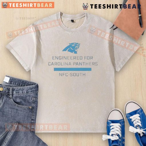 Alt Text: Top Engineered for Carolina Panthers NFC South Washed T-Shirt featuring team colors and logo, perfect for fans.