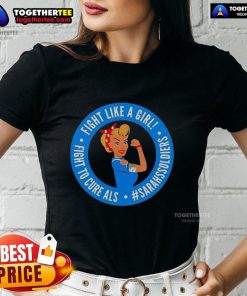 Top Fight Like A Girl Fight To Cure ALS Sarah's Soldiers Ladies Tee featuring empowering design for ALS awareness.