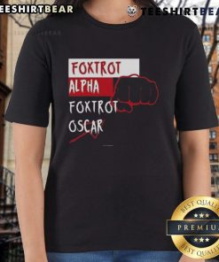 Top Foxtrot Alpha Foxtrot Oscar Ladies Tee in stylish design, perfect for casual wear and showcasing personal flair.