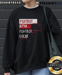 Alt Text: Stylish Top Foxtrot Alpha Foxtrot Oscar Sweatshirt in navy, perfect for casual wear and aviation enthusiasts.