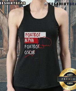Top Foxtrot Alpha Foxtrot Oscar tank top featuring a stylish design, perfect for casual wear and summer outings.