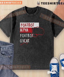 Alt Text: Top Foxtrot Alpha Foxtrot Oscar washed t-shirt in a casual style, perfect for everyday wear and comfort.