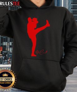 Alt Text: Top Garrett Crochet Boston Red Sox baseball silhouette signature hoodie, perfect for fans and stylish wear.