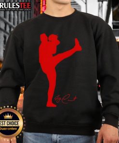 Alt Text: Garrett Crochet Boston Red Sox silhouette signature sweatshirt, perfect for baseball fans and stylish comfort.