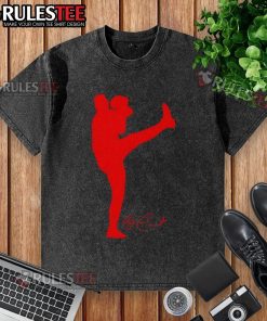 Top Garrett Crochet Boston Red Sox baseball silhouette signature washed t-shirt featuring a stylish design for fans.