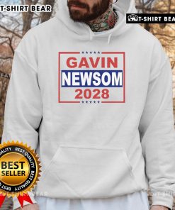 Stylish Top Gavin Newsom 2028 hoodie featuring bold lettering and a modern design, perfect for supporters of the campaign.