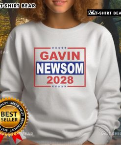 Top Gavin Newsom 2028 Sweatshirt featuring a stylish design for supporters of the California governor's presidential campaign.
