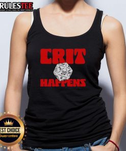 Top-GenCon-Crit-Happens tank top featuring a fun gaming design, perfect for tabletop enthusiasts at conventions.