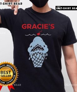 Top Gracie's Ice Cream Shark T-Shirt featuring a fun shark graphic, perfect for ice cream lovers and summer adventures.