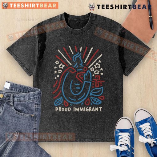 Top Here To Make A Difference Proud Immigrant Washed T-Shirt showcasing a stylish design for proud immigrants.