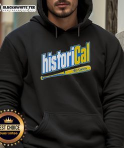 Cal Raleigh wearing a Big Dumper bat hoodie, showcasing top historical catcher gear for baseball fans.