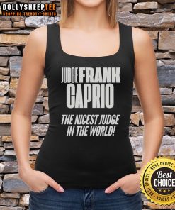 Frank Caprio wearing a tank top, smiling as the 'Nicest Judge in the World' at a public event.
