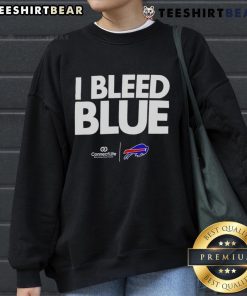 Top I Bleed Blue Buffalo Bills sweatshirt featuring team colors and logo, perfect for fans and game day wear.