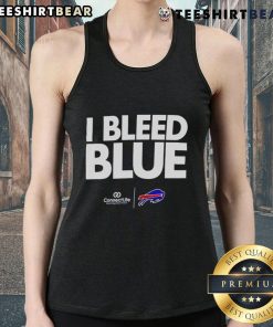 Top I Bleed Blue Buffalo Bills Tank Top featuring team colors and logo, perfect for fans supporting the Bills.