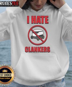 Top I Hate Clankers Hoodie featuring a bold graphic design, perfect for casual wear and expressing your unique style.